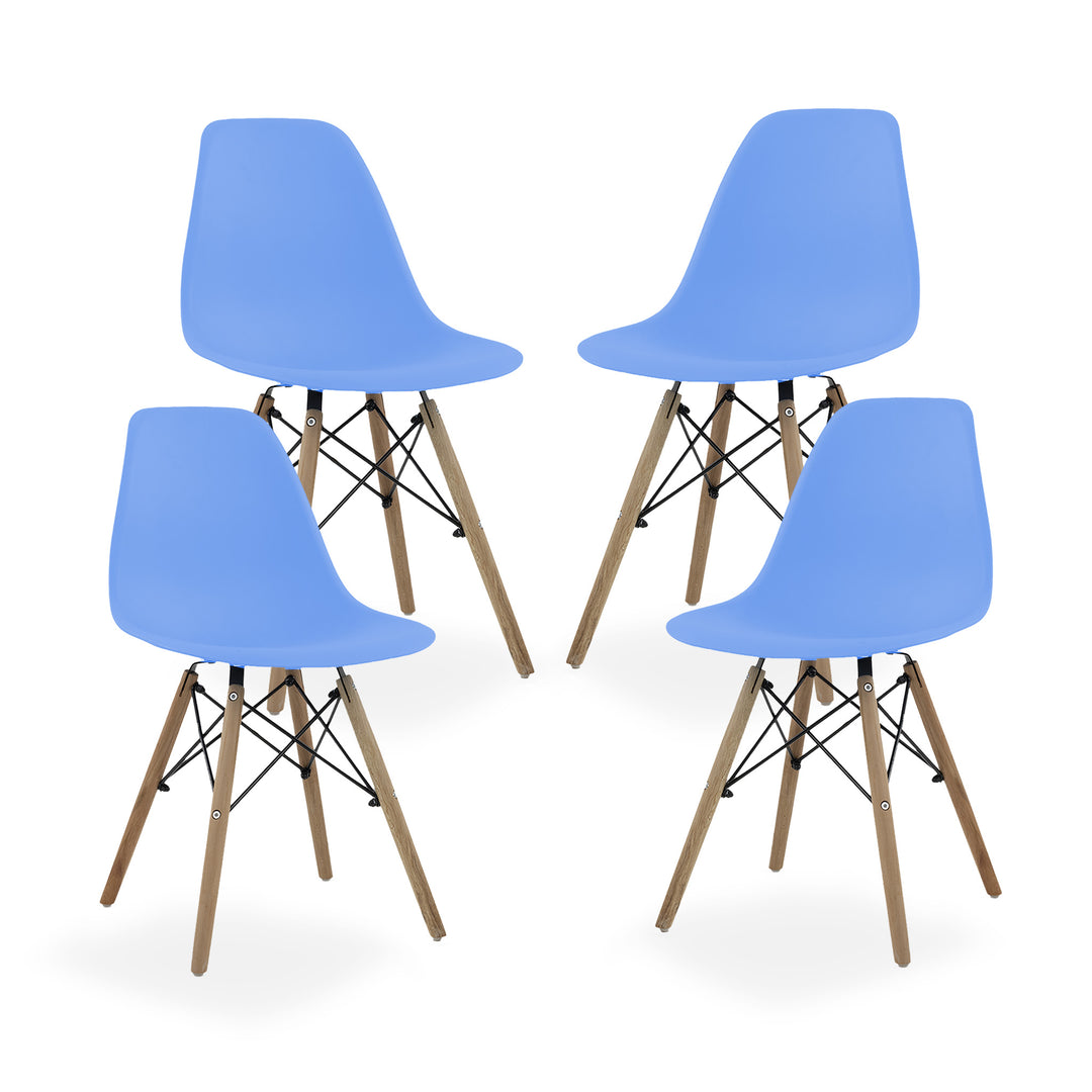 Sillas Tipo Eames Modelo Shell - Diseño Minimalista Set 4 Piezas