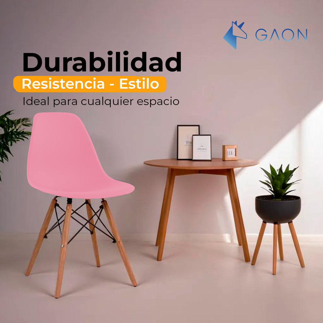 Sillas Tipo Eames Modelo Shell - Diseño Minimalista Set 4 Piezas