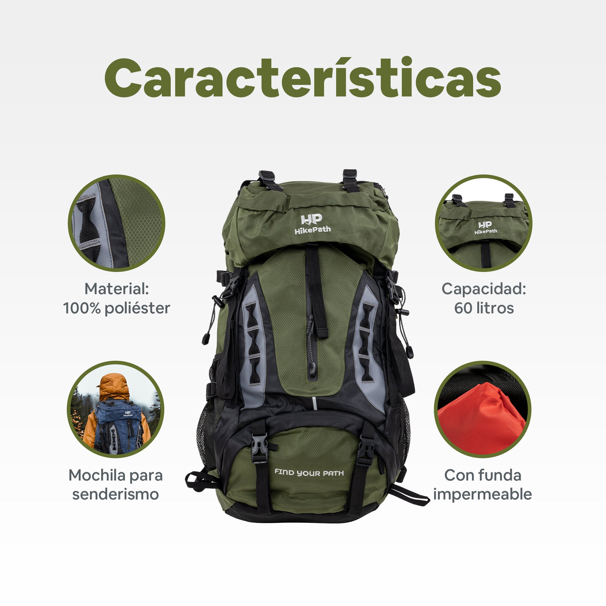 Mochila shops senderismo impermeable