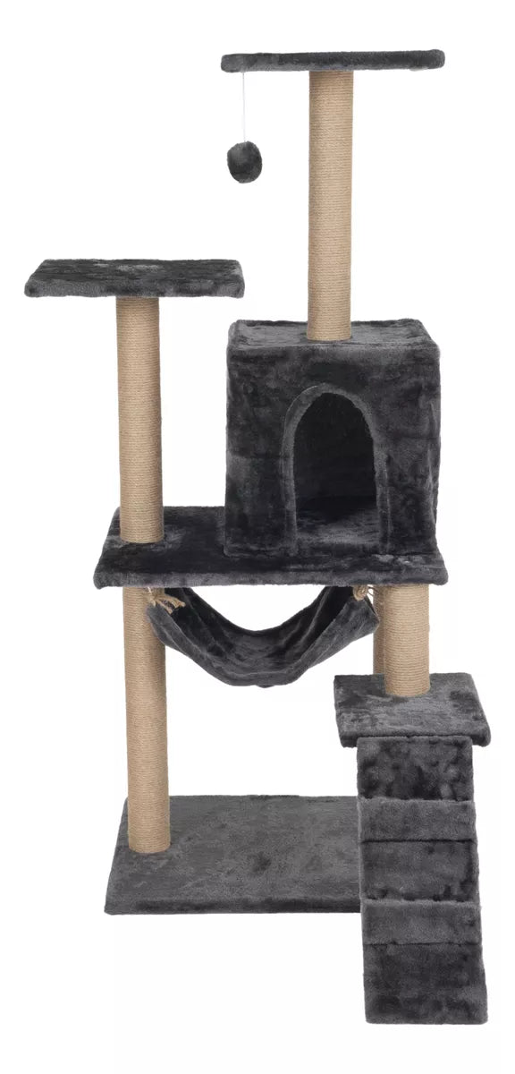 Rascador para Gatos | Arbol Torre para Gatos con Casa de 4 Niveles 1.26m
