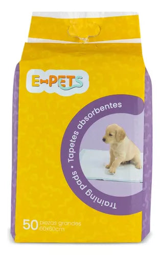 Tapete para Mascotas Entrenador Sanitario Absorbente 50pzs 60x60cm