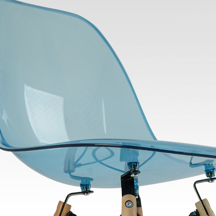 Sillas Tipo Eames Modelo Shell Clear Transparente para Comedor e interiores del Hogar - Diseño Moderno de Acrílico Set 2 Piezas