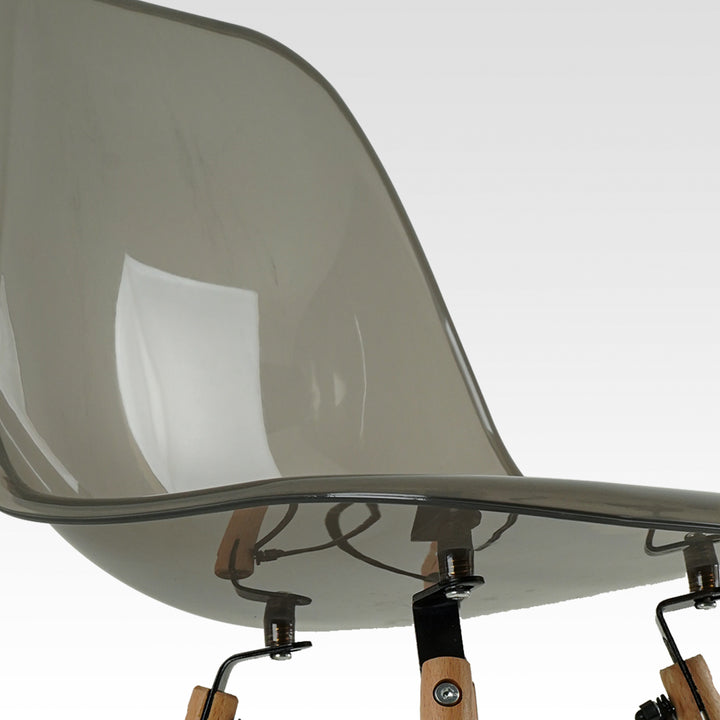 Sillas Tipo Eames Modelo Shell Clear Transparente para Comedor e interiores del Hogar - Diseño Moderno de Acrílico Set 4 Piezas