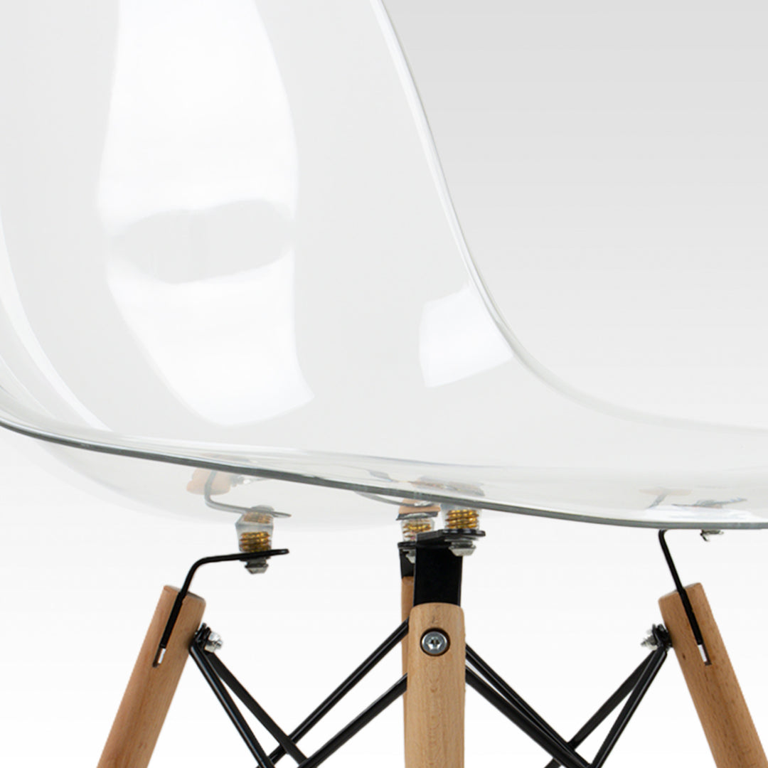 Sillas Eames Shell Clear Transparente para Comedor e interiores del Hogar - Diseño Moderno de Acrílico