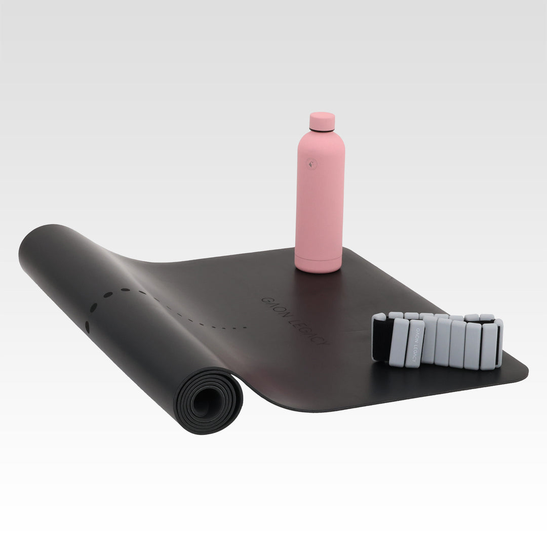 Tapate para Yoga Pilates y Ejercicio - Mat Antideslizante Acolchonado y Portatil para Interior y Exterior 185cm Negro GAON