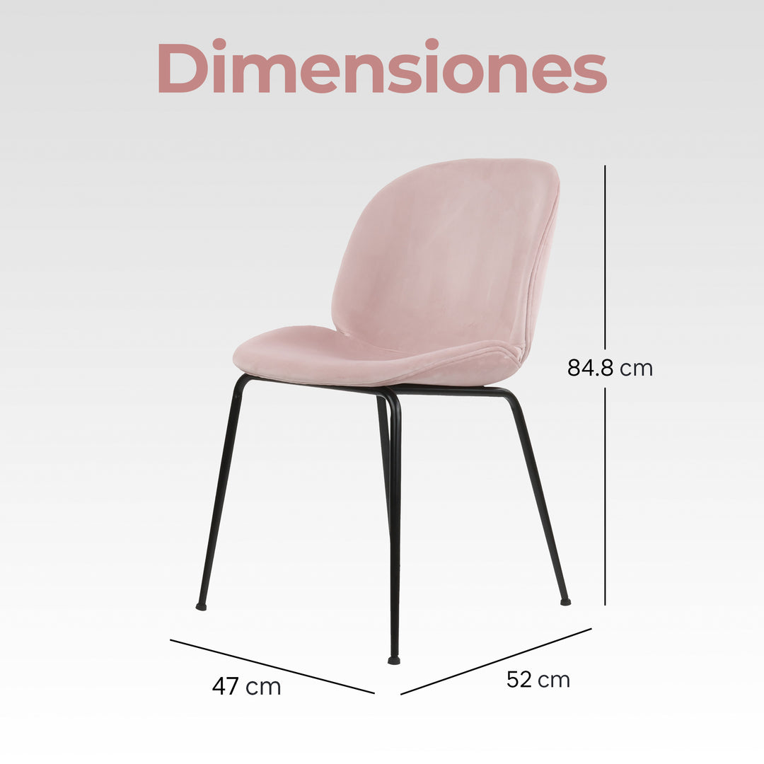 Silla de Comedor Moderna Tapizada en Terciopelo Zurich 02 Set 4