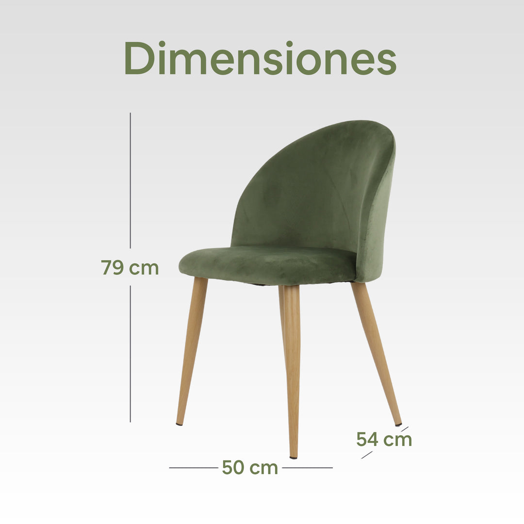 Silla para Comedores Velvetina - Diseño Moderno de Terciopelo Set de 4 piezas