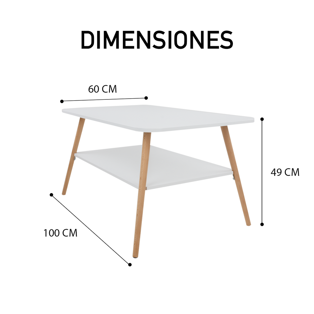 Mesa de Centro Rectangular para Sala Paris - Diseño Moderno y Minimalista