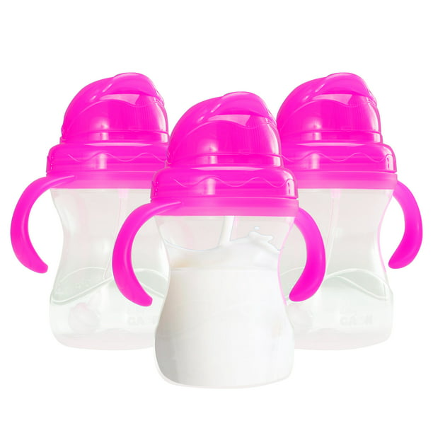 Vasos Entrenadores Para Bebé Con Tapa Antiderrames Kit 3 piezas