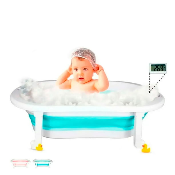 Tina de baño para bebé Plegable Portátil con Termómetro