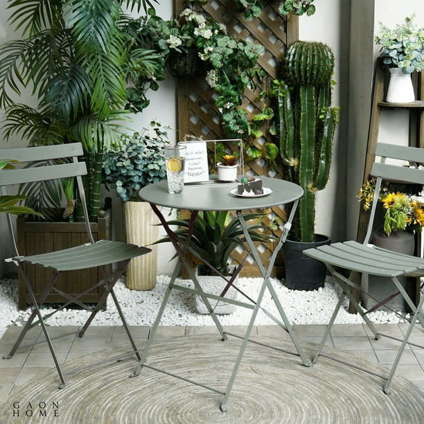 Muebles de Jardín con Sillas Y Mesa para Exterior Set de 3 Piezas